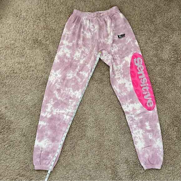 By Sami Ryan Pink & White Tie Dye Graphic Print Sensitive Sweatpants SZ S BNWOT - Picture 9 of 11